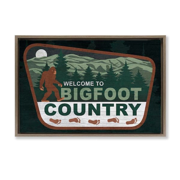 Stupell Industries Welcome Rustic Mythical Creature by Lauren Rader Brown Floater Frame Fantasy Graphic Art Print 17 in. x 25 in.