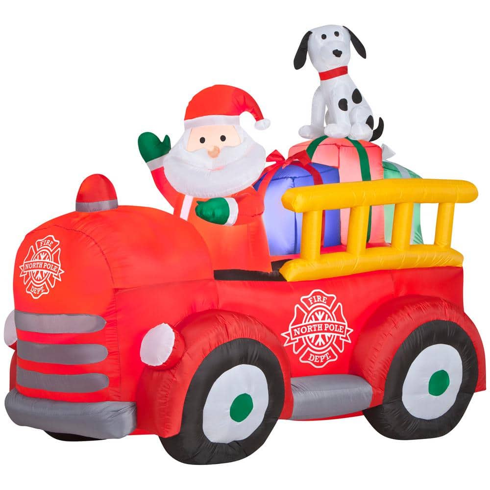 5 ft. Tall x 3.4 ft. W Christmas Inflatable Airblown-Santa Driving Vintage 