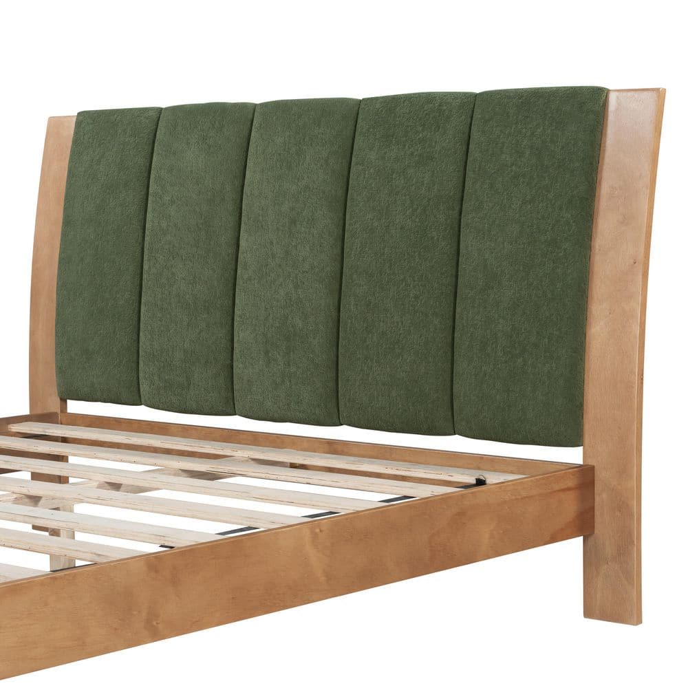 Ralph Modern Black+White Wood Frame Queen Size Platform Bed with Upholstered Headboard - thumbnail 7