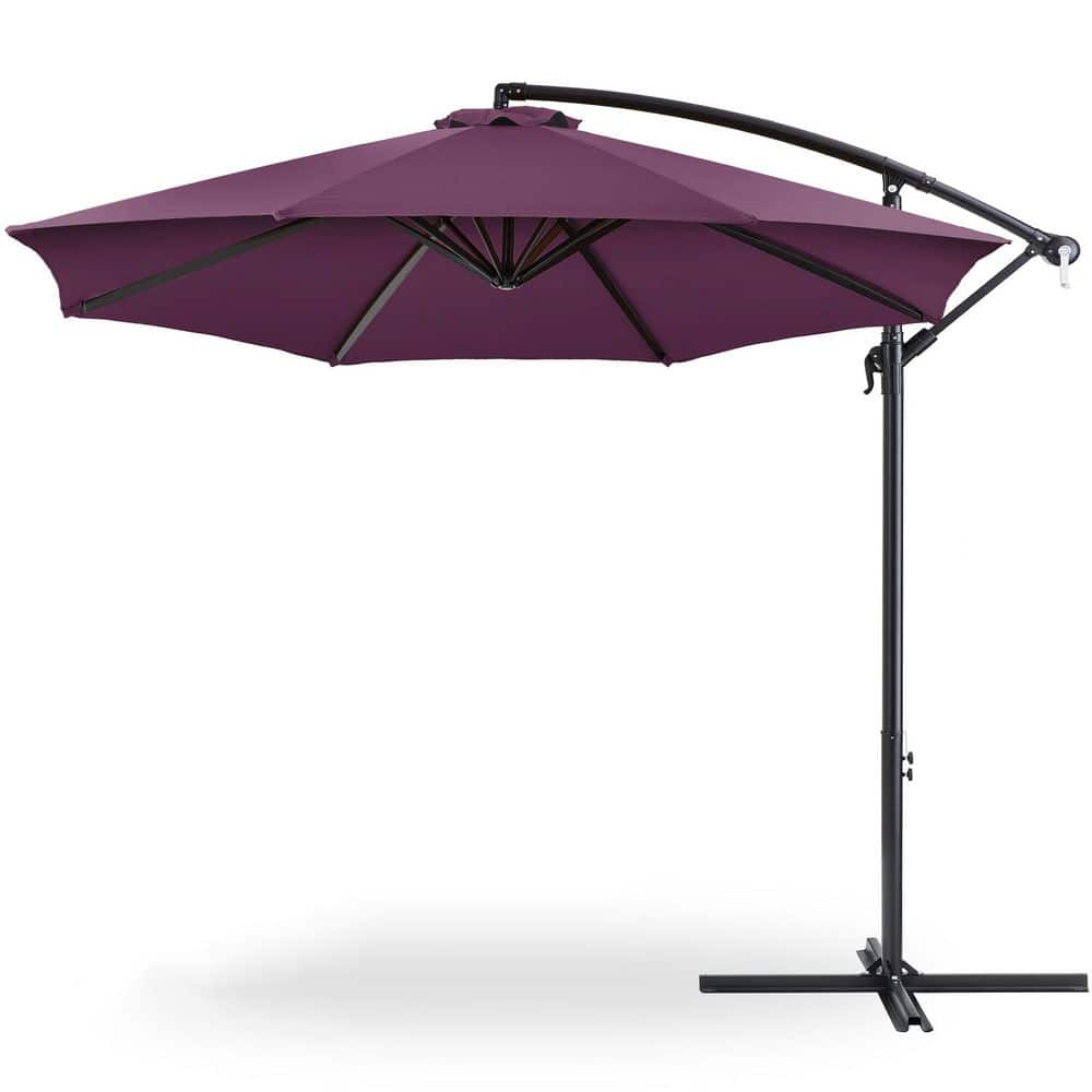 10 ft. Steel Cantilever Tilt Patio Umbrella in Amethyst Purple