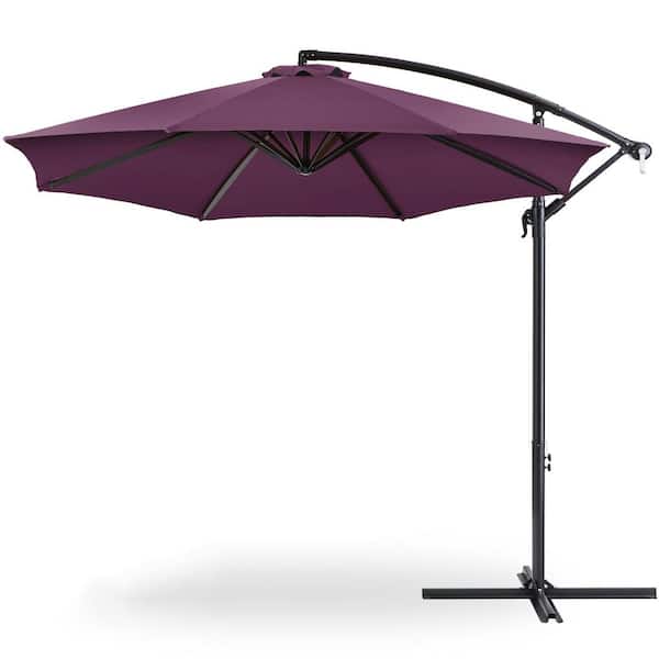 Unbranded 10 ft. Steel Cantilever Tilt Patio Umbrella in Amethyst Purple