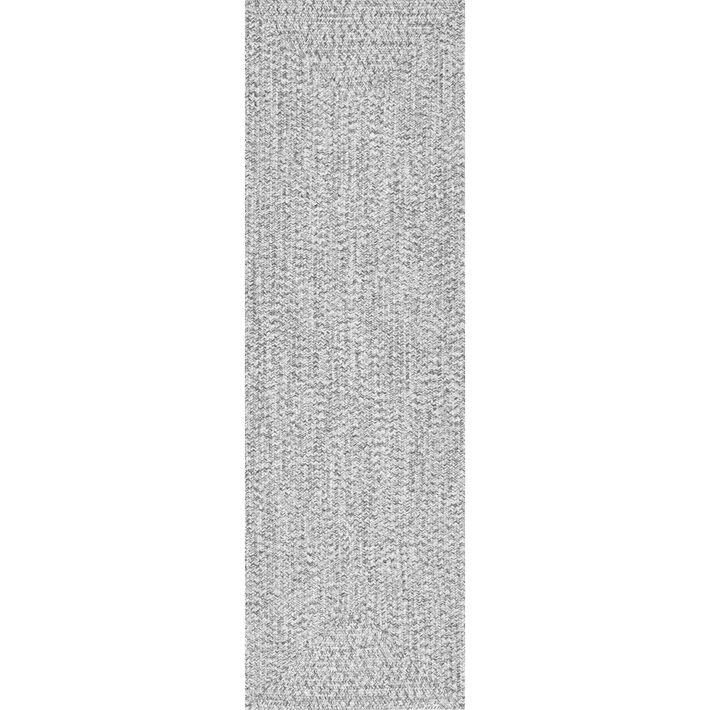 nuLOOM Lefebvre Casual Braided Salt & Pepper 3 ft. x 16 ft. Indoor