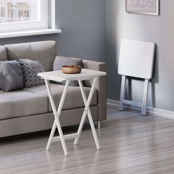 Alex 14.57 In White 2-Pc Snack/End Table Set