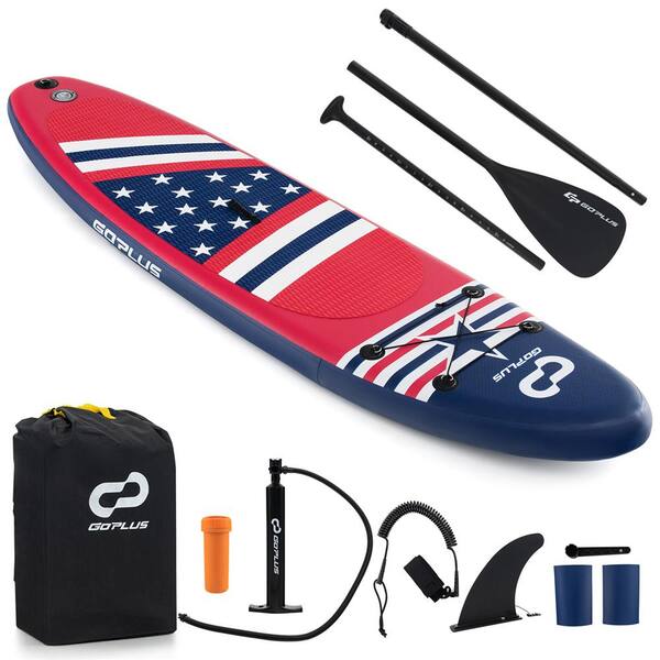 Costway 120 in. Red PVC Inflatable SUP Board Portable