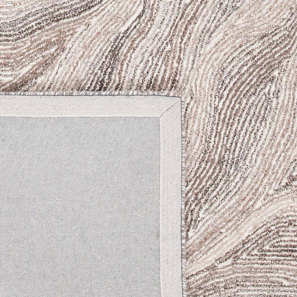Ivory and Brown Hand-Tufted Wool 8' x 10' Rug