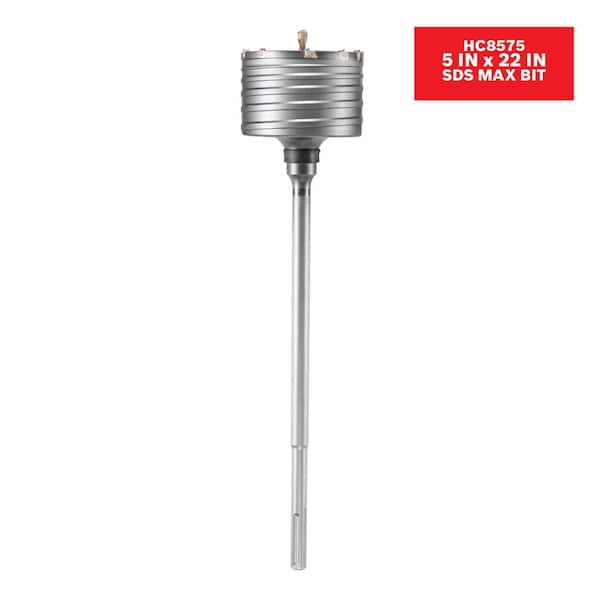 5 in. x 17 in. x 22 in. SDS-Max Carbide Rotary Hammer Core Bit for Masonry and Concrete Drilling