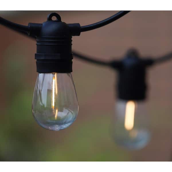 Nature Power 12 Light Outdoor 30 Ft Solar Powered Edison Bulb Led String Lights 22043 The Home Depot Nature Power 12 Light Outdoor 30 Ft, Outdoor String Lights Home Depot Solar