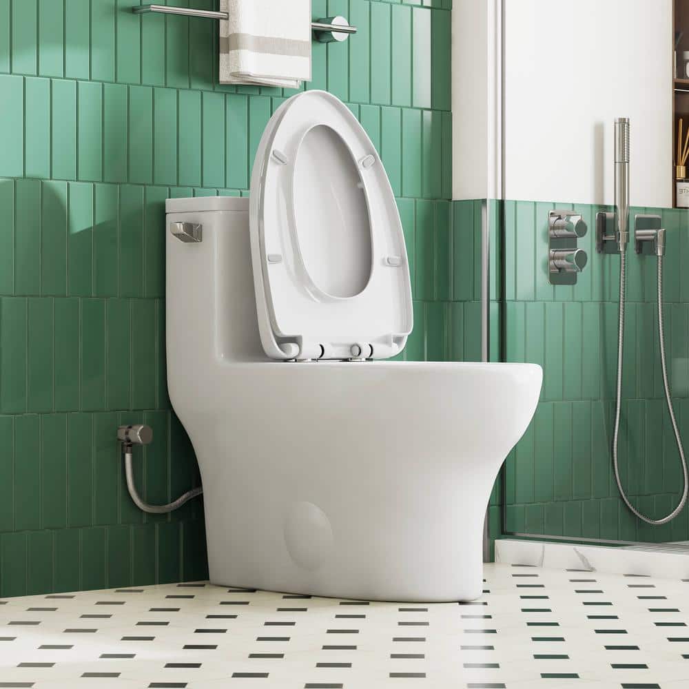 Salerno White 1.28 GPF Elongated One-Piece Toilet