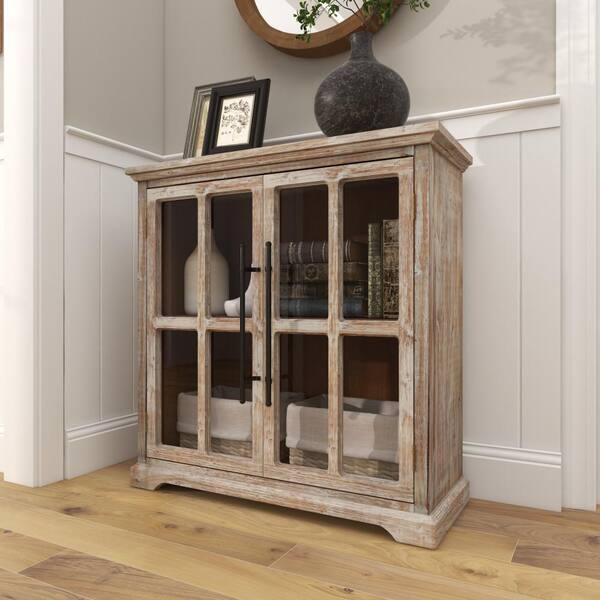 Monroe Lane Farmhouse Wood Cabinet, Brown