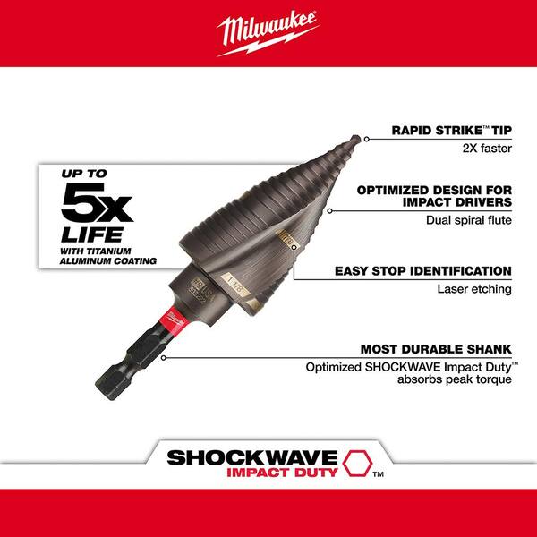 Milwaukee 48-89-9257 3-Piece Shockwave Impact Duty Step Drill Bit Set