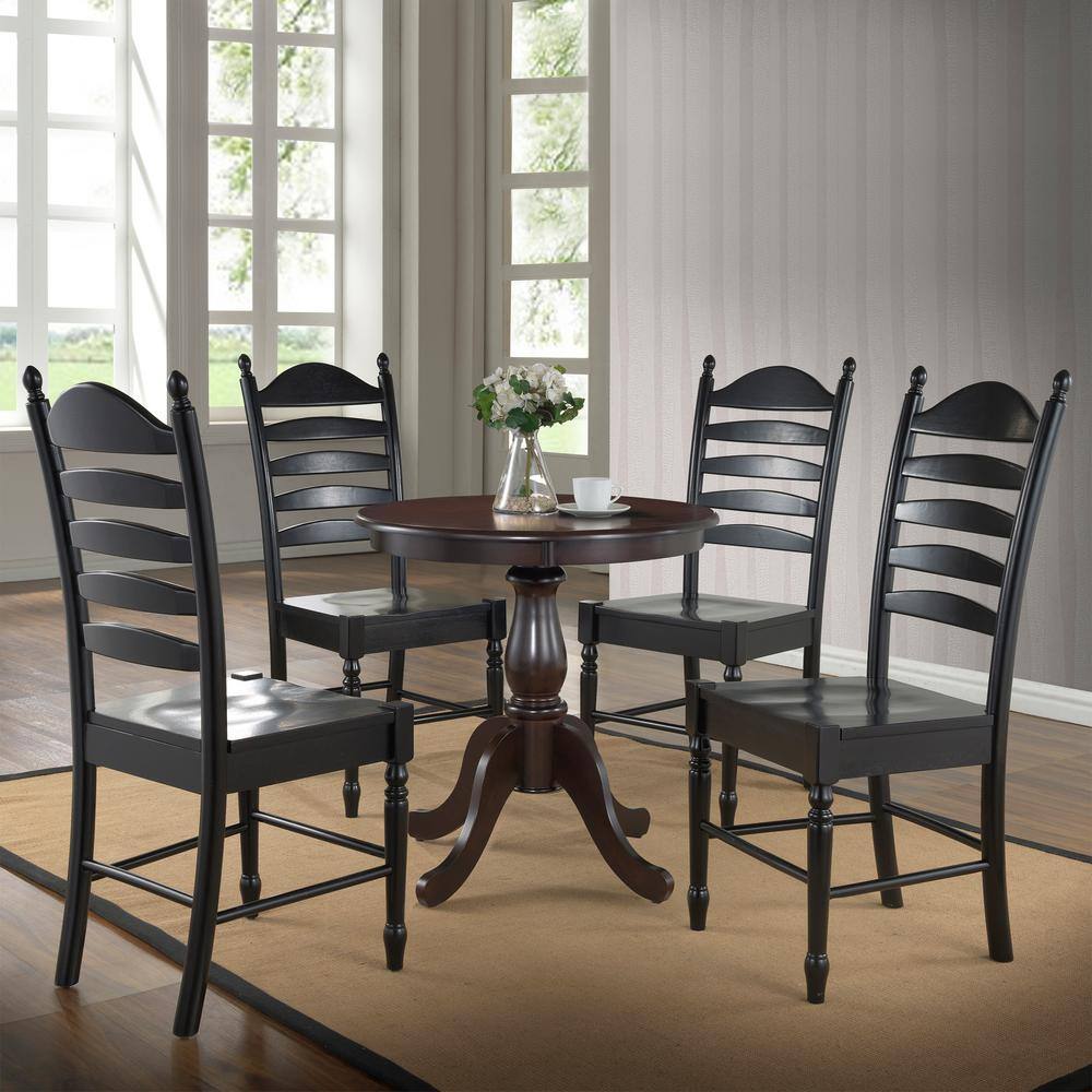 Espresso Medium Wood Round Pedestal Dining Table