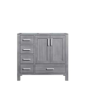 Jacques 36 in. W x 22 in. D Right Offset Distressed Grey Bath Vanity without Top