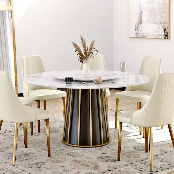 8 seater round dining table with lazy discount susan