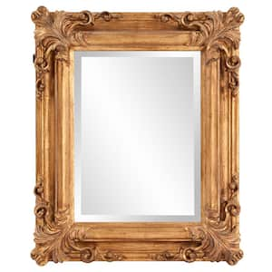 Medium Rectangle Antique Gold Antiqued Beveled Glass Gothic Mirror (23 in. H x 19 in. W)