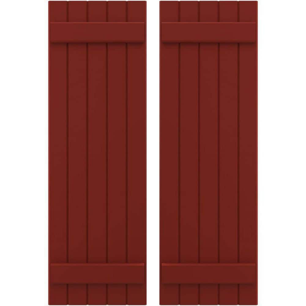 17-1/2 in. W x 81 in. H Americraft 5 Board Exterior Real Wood Joined Board and Batten Shutters Pepper Red price history on PriceWatchPro