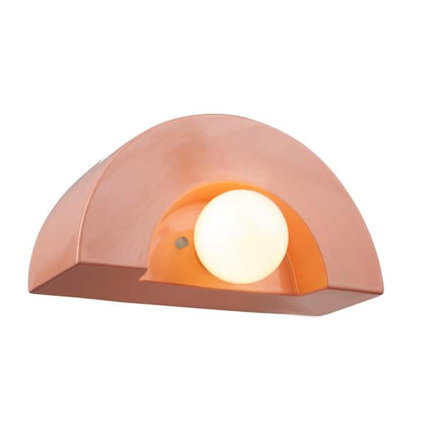 Justice Design Ambiance Collection 1-Light Gloss Blush Wall Sconce