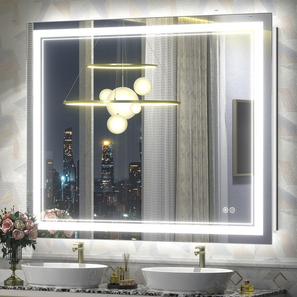 48 in. W x 40 in. H Rectangular Frameless UL Certified Front and Back LED Anti-Fog Tempered Wall Bathroom Vanity Mirror price history on PriceWatchPro