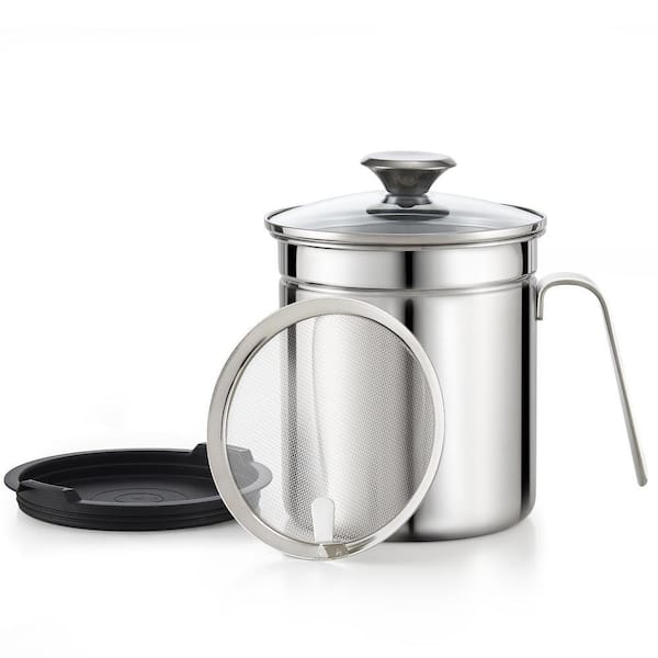 2.5 qt. Stainless Steel Oil Grease Storage Can