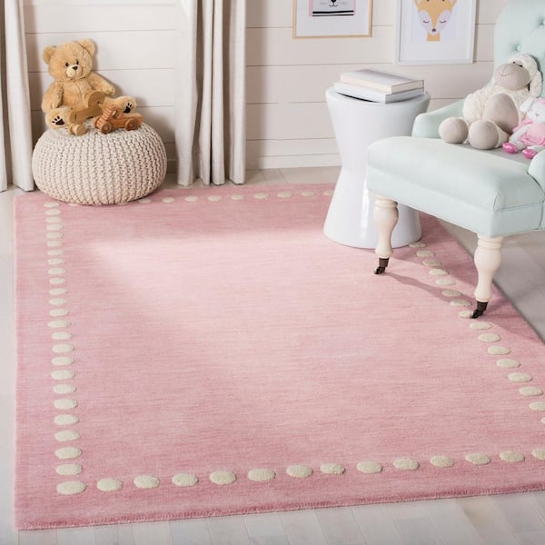 Kids 10 ft. x 14 ft. Pink Polka Dot Area Rug