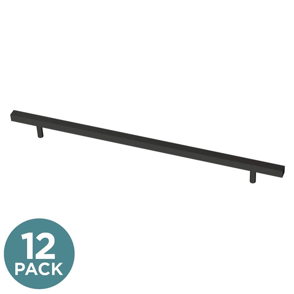 12-Pack Square Bar 12 in. (305 mm) Modern Matte Black Drawer Pulls price history on PriceWatchPro