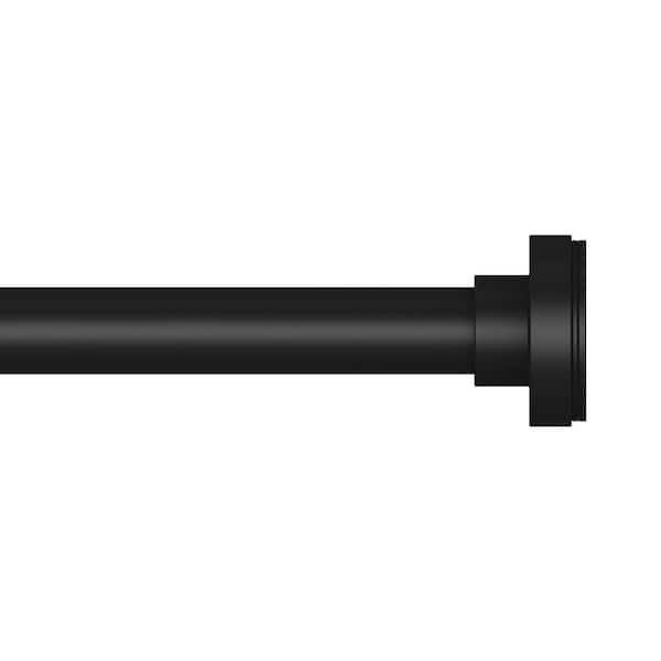 43 in. - 72 in. Tension 3/4 in Single Rod Set in Matte Black