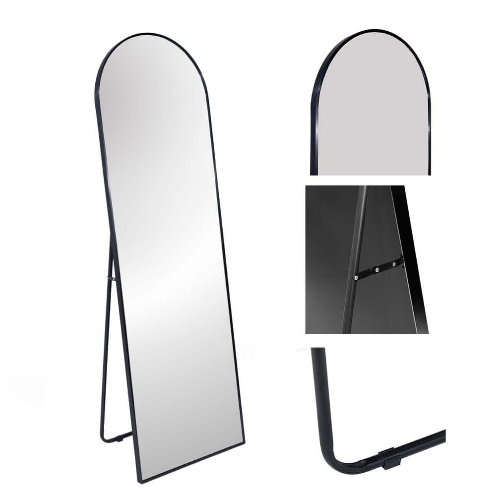 22 in. W x 65 in. H Large Arched Framed Full-Length Floor Mirror Wall Bathr