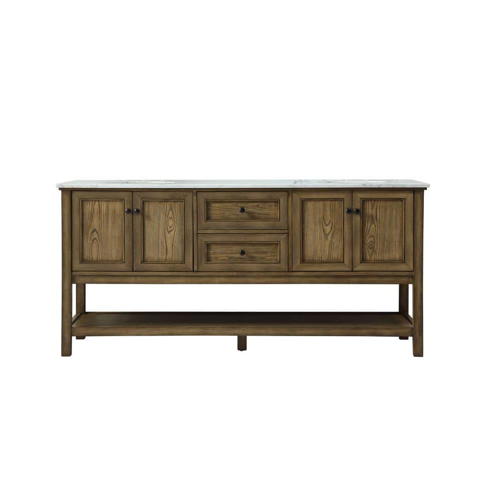 Simply Living 72 in. W x 22 in. D x 34 in. H Bath Vanity in Driftwood with 