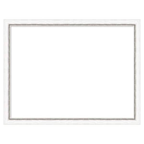 Amanti Art Morgan White Silver 26 in. x 20 in. Wood Framed Dry Erase Magnetic Memo Board