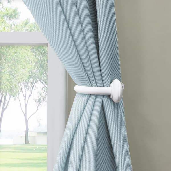 White Steel Hook Curtain Holdback (Set of 2)