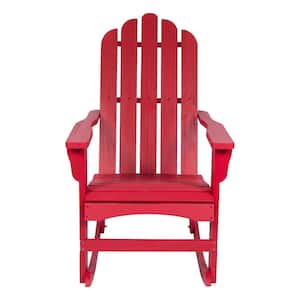 Marina II Porch Rocker Chili Red Rocking Wood Adirondack Chair