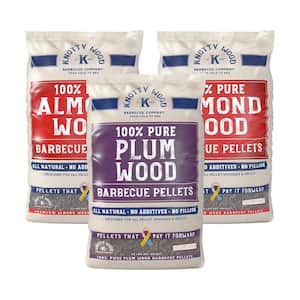 20 lbs. 100% Pure Almond Wood BBQ Smoker Pellets (2-Pack) and 20 lbs. 100% Pure Plum Wood BBQ Smoker Pellets