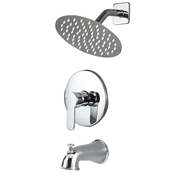 AKLFGN Single Handle 2-Spray Tub and Shower Faucet 2.2 GPM in. Polish Chrome (Valve Included)