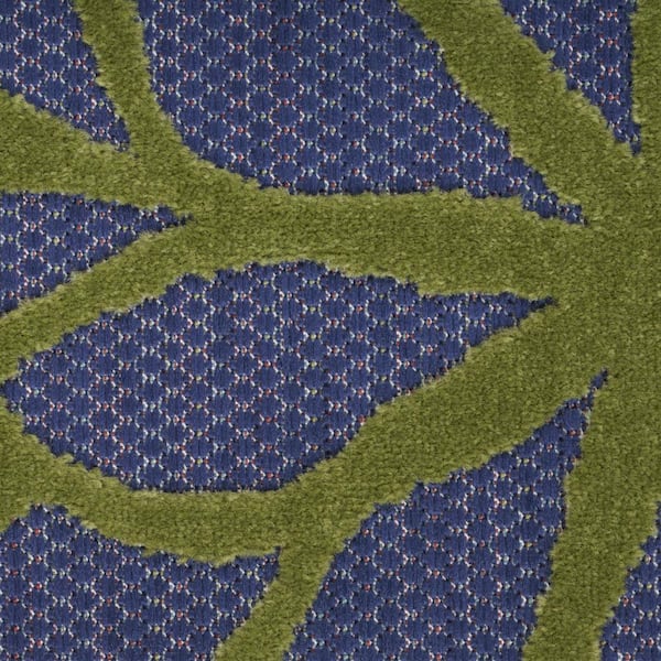 Blue, Yellow, Green 5 ft. x  7 ft. Woven Abstract Polyester Runner Indoor/Outdoor Area Rug