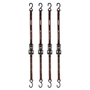 thumbnail image 2 of 12 Ft Ratchet Tie-Down Straps With S-Hook (4-Pack) – 500 Lbs Breaking Strength, Weather Resistant 2 of 4