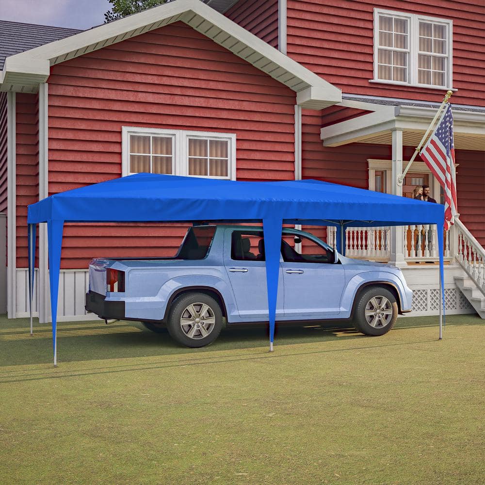 10 ft. x 20 ft. Outdoor Adjustable Pop Up Canopy Tent with Carry Bag, Sand 