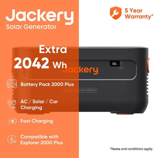 Explorer 2000 Plus Solar Generator Extra Battery Pack 2042.8Wh Capacity, Extra Battery for Portable Power Station
