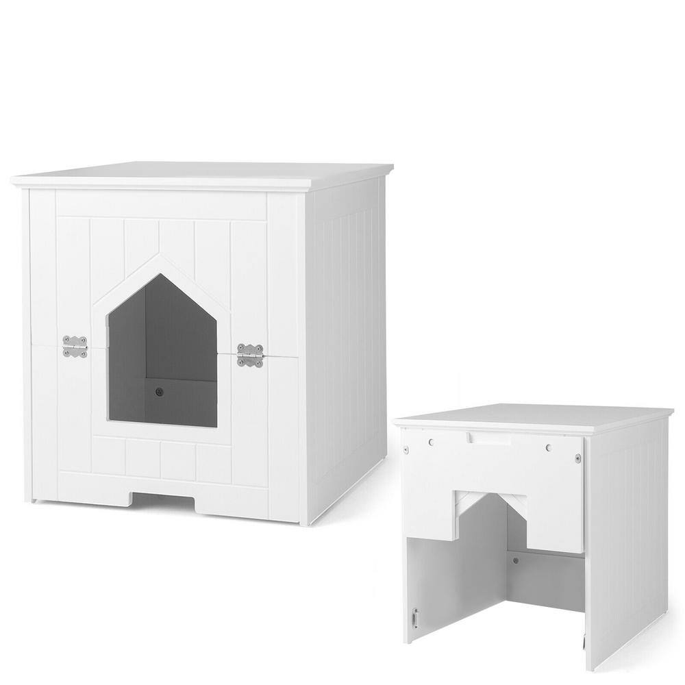 ANGELES HOME 19 in. W x 20 in. D MDF Cat Litter Box Enclosure with Flip