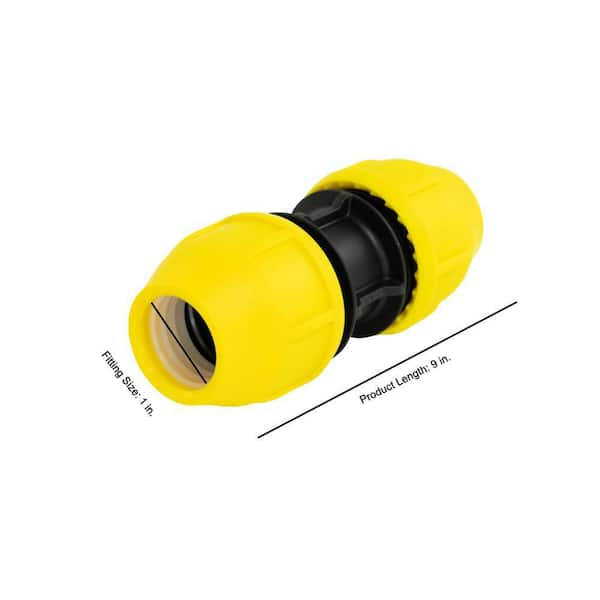 HOME-FLEX 1 in. IPS DR 11 Underground Yellow Poly Gas Pipe Coupler  18-429-010 - The Home Depot