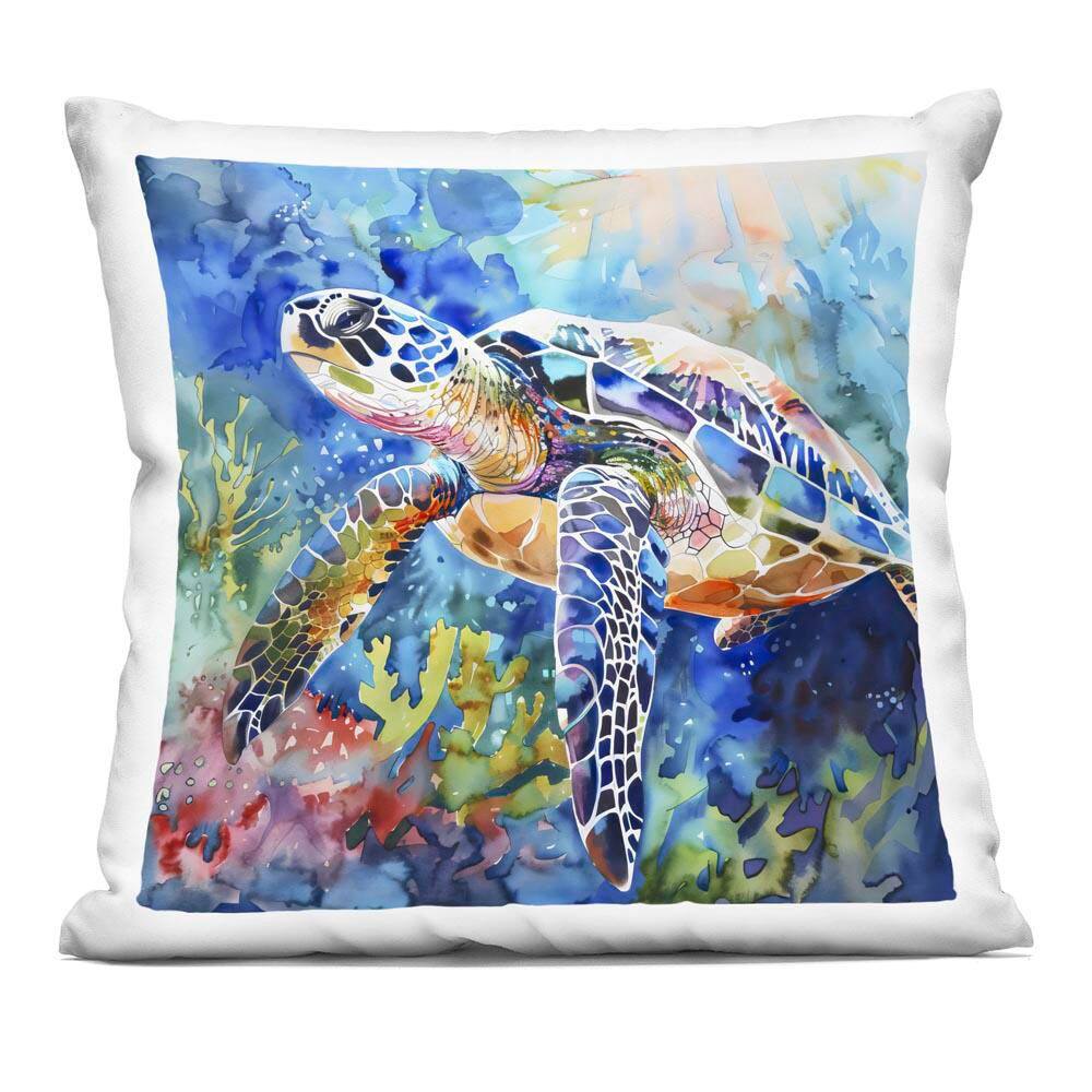 Rainbow Turtle Reef Blue Abstract Zipper Polyester 18 in. X 18 in. Throw Pillow price history on PriceWatchPro