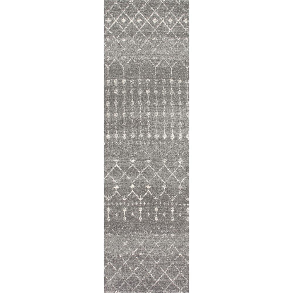 Blythe Modern Moroccan Trellis  3 ft. x 16 ft. Dark Gray Runner Rug price history on PriceWatchPro