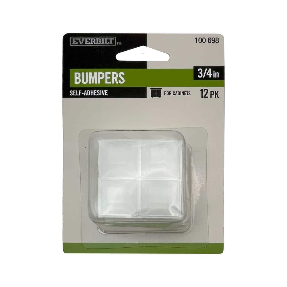 3/4 in. Clear Self-Adhesive Square Vinyl Bumper (12-Pack) price history on PriceWatchPro