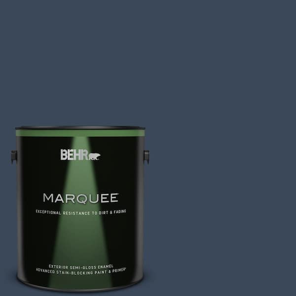 BEHR MARQUEE 1 gal. #M500-7 Very Navy Semi-Gloss Enamel Exterior Paint & Primer