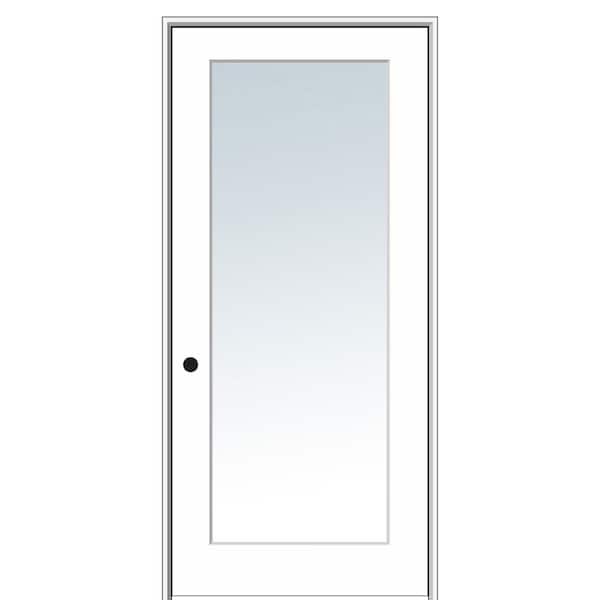 30 in. x 80 in. Right Hand Primed Composite Glass Full Lite Clear Single Prehung Interior Door