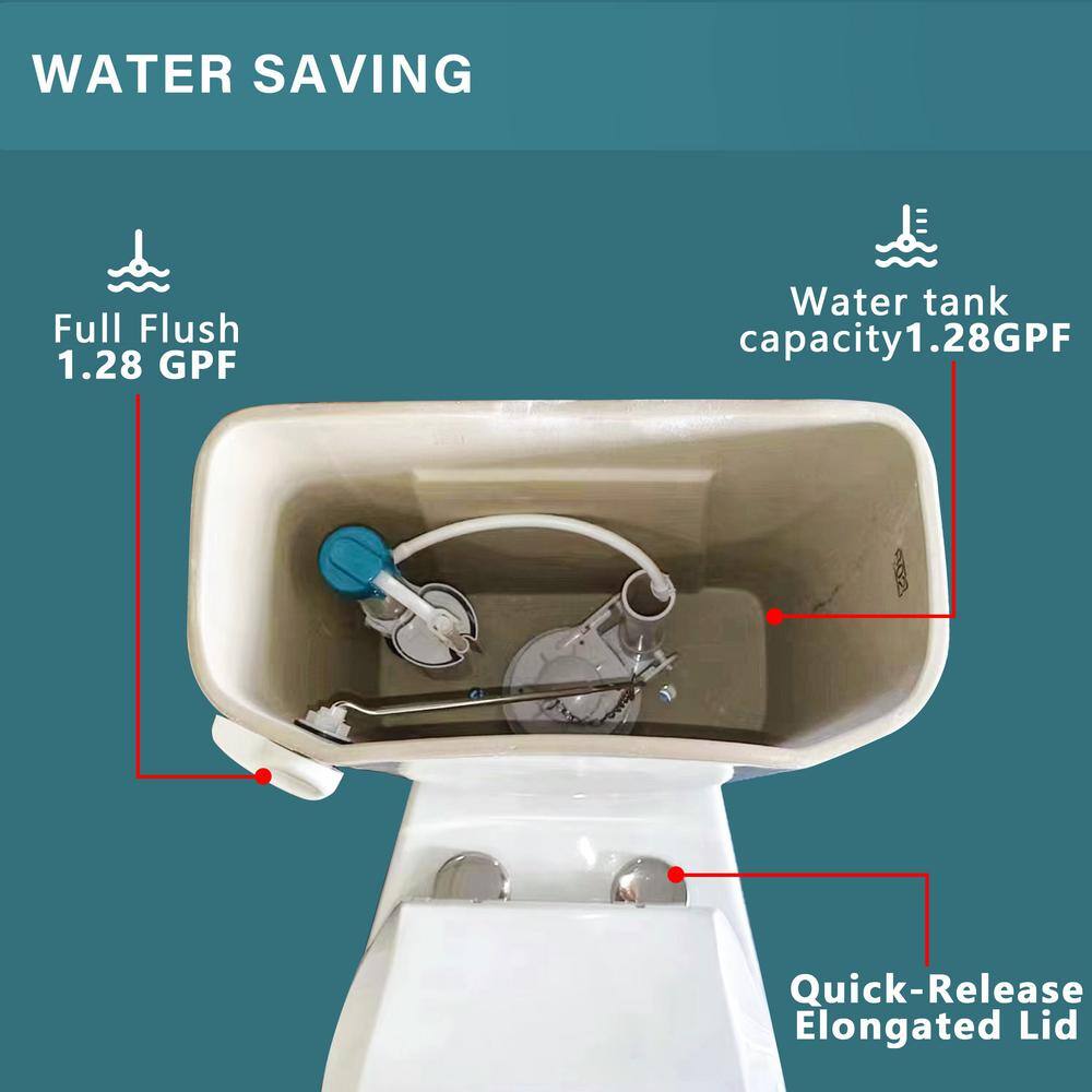 Aguamaph 20 in. White Elongated Two-Piece Toilet with Seat