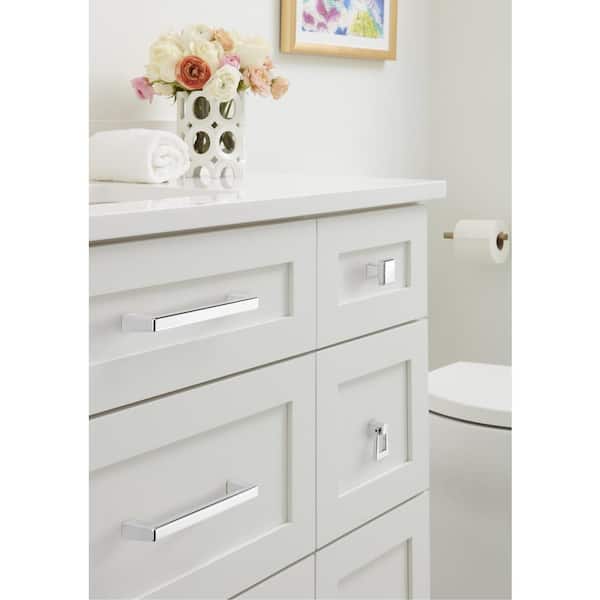 Blackrock 1-3/16 in. (30mm) Modern Polished Chrome Square Cabinet Knob