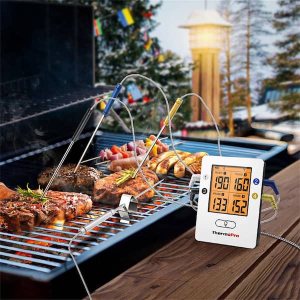TP25 Rechargeable 500 ft. Wireless Bluetooth Grill Thermometer with  4-Temperature Probes for BBQ and Smoker