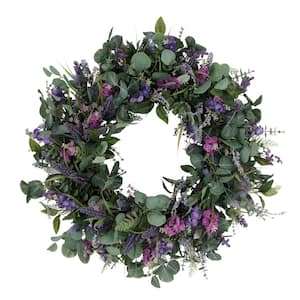 30 in. Artificial Lavender and Eucalyptus Floral Spring Wreath