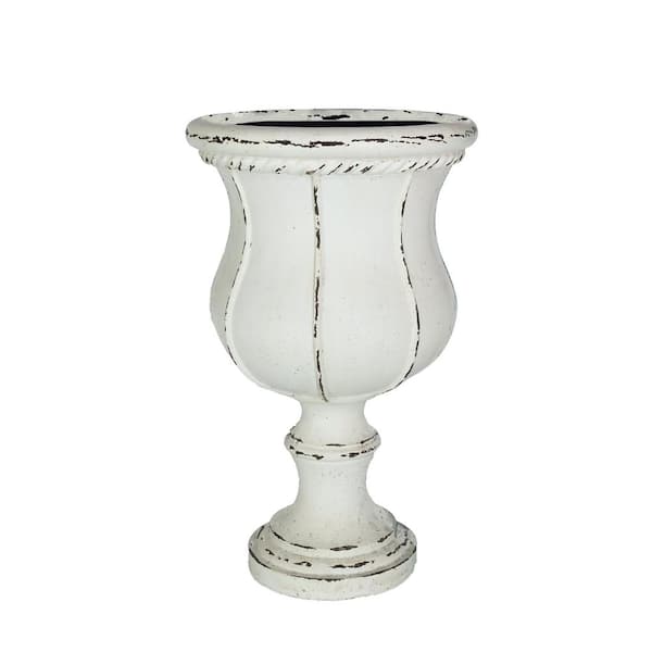MPG 26.5 in. H. Chipped-Off Rustic Cream Cast Stone Fiberglass Entrance Urn