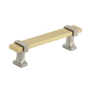 Overton 3-3/4 in. (96mm) Classic Brushed Gold/Satin Nickel Bar Cabinet Pull