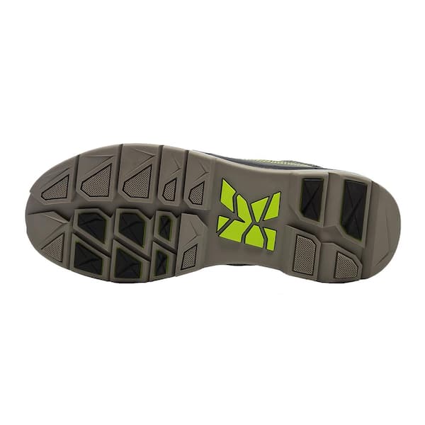 Men's Lightweight Breathable Mesh Water-Resistant Yard Work Shoe - Soft Toe - Grey/Green Size 10(M)